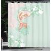 Ambesonne Alice in Wonderland Shower Curtain, White Rabbit is Talking Fictional Fantasy and Alice Themed Print, Cloth Fabric Bathroom Decor Set with Hooks, 69″ W x 70″ L, White Blue Black(Pale Green Pink)