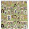 Ambesonne Alice in Wonderland Shower Curtain, White Rabbit is Talking Fictional Fantasy and Alice Themed Print, Cloth Fabric Bathroom Decor Set with Hooks, 69″ W x 70″ L, White Blue Black(Green Amber)