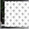 Ambesonne Alice in Wonderland Shower Curtain, White Rabbit is Talking Fictional Fantasy and Alice Themed Print, Cloth Fabric Bathroom Decor Set with Hooks, 69″ W x 70″ L, White Blue Black(Grey White)