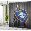 Ambesonne Alice in Wonderland Shower Curtain, White Rabbit is Talking Fictional Fantasy and Alice Themed Print, Cloth Fabric Bathroom Decor Set with Hooks, 69″ W x 70″ L, White Blue Black(Blue Grey)