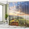 Ambesonne Alice in Wonderland Shower Curtain, White Rabbit is Talking Fictional Fantasy and Alice Themed Print, Cloth Fabric Bathroom Decor Set with Hooks, 69″ W x 70″ L, White Blue Black(Lime Green)