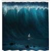 Ambesonne Alice in Wonderland Shower Curtain, White Rabbit is Talking Fictional Fantasy and Alice Themed Print, Cloth Fabric Bathroom Decor Set with Hooks, 69″ W x 70″ L, White Blue Black(Blue White)