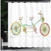 Ambesonne Animal Shower Curtain, Colorful Design Savannah Themed Cartoon Animals Image Art Forest Woodland Print, Cloth Fabric Bathroom Decor Set with Hooks, 69″ W x 84″ L, Multicolor Sky Blue(Jade Green)