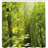 Ambesonne Animal Shower Curtain, Colorful Design Savannah Themed Cartoon Animals Image Art Forest Woodland Print, Cloth Fabric Bathroom Decor Set with Hooks, 69″ W x 84″ L, Multicolor Sky Blue(Lime Green Brown)