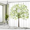 Ambesonne Animal Shower Curtain, Colorful Design Savannah Themed Cartoon Animals Image Art Forest Woodland Print, Cloth Fabric Bathroom Decor Set with Hooks, 69″ W x 84″ L, Multicolor Sky Blue(Green Brown White)