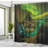Ambesonne Animal Shower Curtain, Colorful Design Savannah Themed Cartoon Animals Image Art Forest Woodland Print, Cloth Fabric Bathroom Decor Set with Hooks, 69″ W x 84″ L, Multicolor Sky Blue(Fern and Olive Green)