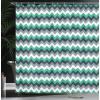 Ambesonne Animal Shower Curtain, Colorful Design Savannah Themed Cartoon Animals Image Art Forest Woodland Print, Cloth Fabric Bathroom Decor Set with Hooks, 69″ W x 84″ L, Multicolor Sky Blue(Jade Green Grey White)