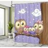 Ambesonne Animal Shower Curtain, Colorful Design Savannah Themed Cartoon Animals Image Art Forest Woodland Print, Cloth Fabric Bathroom Decor Set with Hooks, 69″ W x 84″ L, Multicolor Sky Blue(Lavender and Brown)