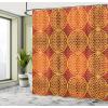 Ambesonne Animal Shower Curtain, Colorful Design Savannah Themed Cartoon Animals Image Art Forest Woodland Print, Cloth Fabric Bathroom Decor Set with Hooks, 69″ W x 84″ L, Multicolor Sky Blue(Mustard Orange)
