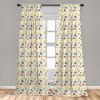 Ambesonne Bavarian Window Curtains, Cartoon Arrangement Traditional Motifs Pretzel Beer and Sausage Retro Classic, Lightweight Decor 2-Panel Set with Rod Pocket, Pair of – 28″ x 95″, Multicolor(Multi Color)
