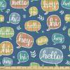Ambesonne Bird Print Fabric by The Yard, Cartoon Pattern with Flying Pelicans, Decorative Fabric for Upholstery and Home Accents, 1 Yard, Eggshell(Blue Orange)