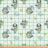 Ambesonne Bird Print Fabric by The Yard, Cartoon Pattern with Flying Pelicans, Decorative Fabric for Upholstery and Home Accents, 1 Yard, Eggshell(Grey Green)