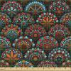 Ambesonne Bird Print Fabric by The Yard, Cartoon Pattern with Flying Pelicans, Decorative Fabric for Upholstery and Home Accents, 1 Yard, Eggshell(Orange Aqua)