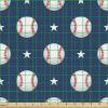 Ambesonne Bird Print Fabric by The Yard, Cartoon Pattern with Flying Pelicans, Decorative Fabric for Upholstery and Home Accents, 1 Yard, Eggshell(Red Blue)