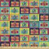 Ambesonne Bird Print Fabric by The Yard, Cartoon Pattern with Flying Pelicans, Decorative Fabric for Upholstery and Home Accents, 1 Yard, Eggshell(Teal Magenta)