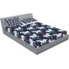 Ambesonne Cartoon 2 Pack Fitted Sheet & Pillow Sham Set, Carousel Horses, 4 Pcs Bedding Decor, Package Contains 2 Full Size Fitted Sheets & 4 Pillow Covers, Pale Blue Indigo Pink