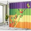 Ambesonne Cartoon Shower Curtain, Floral Fun Print with Colorful Flowers Illustration Whimsical Summer Ornament, Cloth Fabric Bathroom Decor Set with Hooks, 69″ W x 70″ L, Multicolor White(Pastel Yellow Multicolor)