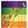 Ambesonne Cartoon Shower Curtain, Floral Fun Print with Colorful Flowers Illustration Whimsical Summer Ornament, Cloth Fabric Bathroom Decor Set with Hooks, 69″ W x 70″ L, Multicolor White(Pastel Yellow Multicolor)