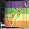 Ambesonne Cartoon Shower Curtain, Floral Fun Print with Colorful Flowers Illustration Whimsical Summer Ornament, Cloth Fabric Bathroom Decor Set with Hooks, 69″ W x 70″ L, Multicolor White(Pastel Yellow Multicolor)