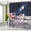 Ambesonne Cartoon Shower Curtain, Floral Fun Print with Colorful Flowers Illustration Whimsical Summer Ornament, Cloth Fabric Bathroom Decor Set with Hooks, 69″ W x 70″ L, Multicolor White(Dark Indigo Multicolor)