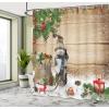 Ambesonne Cartoon Shower Curtain, Floral Fun Print with Colorful Flowers Illustration Whimsical Summer Ornament, Cloth Fabric Bathroom Decor Set with Hooks, 69″ W x 70″ L, Multicolor White(Pastel Brown Multicolor)