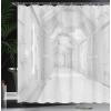 Ambesonne Cartoon Shower Curtain, Floral Fun Print with Colorful Flowers Illustration Whimsical Summer Ornament, Cloth Fabric Bathroom Decor Set with Hooks, 69″ W x 70″ L, Multicolor White(White Pale Grey)
