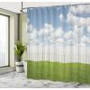 Ambesonne Cartoon Shower Curtain, Floral Fun Print with Colorful Flowers Illustration Whimsical Summer Ornament, Cloth Fabric Bathroom Decor Set with Hooks, 69″ W x 70″ L, Multicolor White(Multicolor Off White)