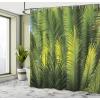 Ambesonne Cartoon Shower Curtain, Floral Fun Print with Colorful Flowers Illustration Whimsical Summer Ornament, Cloth Fabric Bathroom Decor Set with Hooks, 69″ W x 70″ L, Multicolor White(Fern Green Forest Green)