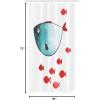 Ambesonne Cartoon Stall Shower Curtain, Fish Little Underwater Aquatic Life Girls Boys Theme, Fabric Bathroom Decor Set with Hooks, 36″ W x 72″ L, Vermilion Teal