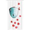 Ambesonne Cartoon Stall Shower Curtain, Fish Little Underwater Aquatic Life Girls Boys Theme, Fabric Bathroom Decor Set with Hooks, 36″ W x 72″ L, Vermilion Teal