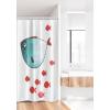 Ambesonne Cartoon Stall Shower Curtain, Fish Little Underwater Aquatic Life Girls Boys Theme, Fabric Bathroom Decor Set with Hooks, 36″ W x 72″ L, Vermilion Teal