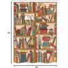 Ambesonne Cat Stall Shower Curtain, Nerd Book Lover Kitty Sleeping Over Bookshelf Library Academics Feline Boho Design, Fabric Bathroom Decor Set with Hooks, 54″ W x 78″ L, Ecru Camel White