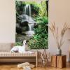 Ambesonne Cat Tapestry, Cartoon Cat in Various Poses Sleepy Lying Dreaming Expression Comic, Wall Hanging for Bedroom Living Room Dorm Decor, 40″ X 60″, Turquoise Apricot(Green Dark Brown White)