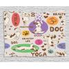Ambesonne Cat Tapestry, Cartoon Cat in Various Poses Sleepy Lying Dreaming Expression Comic, Wall Hanging for Bedroom Living Room Dorm Decor, 40″ X 60″, Turquoise Apricot(Multicolor)