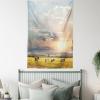 Ambesonne Cat Tapestry, Cartoon Cat in Various Poses Sleepy Lying Dreaming Expression Comic, Wall Hanging for Bedroom Living Room Dorm Decor, 40″ X 60″, Turquoise Apricot(Yellow Salmon)