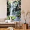 Ambesonne Cat Tapestry, Cartoon Cat in Various Poses Sleepy Lying Dreaming Expression Comic, Wall Hanging for Bedroom Living Room Dorm Decor, 40″ X 60″, Turquoise Apricot(Green Grey)