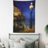 Ambesonne Cat Tapestry, Cartoon Cat in Various Poses Sleepy Lying Dreaming Expression Comic, Wall Hanging for Bedroom Living Room Dorm Decor, 40″ X 60″, Turquoise Apricot(Blue Brown)