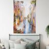 Ambesonne Cat Tapestry, Cartoon Cat in Various Poses Sleepy Lying Dreaming Expression Comic, Wall Hanging for Bedroom Living Room Dorm Decor, 40″ X 60″, Turquoise Apricot(Orange Ivory)