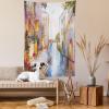Ambesonne Cat Tapestry, Cartoon Cat in Various Poses Sleepy Lying Dreaming Expression Comic, Wall Hanging for Bedroom Living Room Dorm Decor, 40″ X 60″, Turquoise Apricot(Orange Ivory)