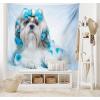 Ambesonne Cat Tapestry, Cartoon Cat in Various Poses Sleepy Lying Dreaming Expression Comic, Wall Hanging for Bedroom Living Room Dorm Decor, 40″ X 60″, Turquoise Apricot(Blue Pale Blue White)