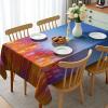 Ambesonne Easter Tablecloth, Orange Carrots Colorful Eggs and Dots in Cartoon Style Fresh and Healthy Bunny Food, Dining Room Kitchen Rectangular Table Cover, 52″ X 70″,Dark Orange(Pink Blue)