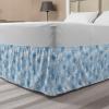 Ambesonne Strawberry Bed Skirt, Continuous Cartoon Style Simplistic Summer Time Strawberries Art, Elastic Bedskirt Dust Ruffle Wrap Around for Bedding Decor, Full, Rose Dark Pink and Green(Pale Blue White)