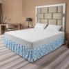 Ambesonne Strawberry Bed Skirt, Continuous Cartoon Style Simplistic Summer Time Strawberries Art, Elastic Bedskirt Dust Ruffle Wrap Around for Bedding Decor, Full, Rose Dark Pink and Green(Pale Blue White)