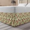 Ambesonne Strawberry Bed Skirt, Continuous Cartoon Style Simplistic Summer Time Strawberries Art, Elastic Bedskirt Dust Ruffle Wrap Around for Bedding Decor, Full, Rose Dark Pink and Green(Olive Green Pale Green)
