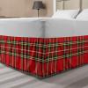 Ambesonne Strawberry Bed Skirt, Continuous Cartoon Style Simplistic Summer Time Strawberries Art, Elastic Bedskirt Dust Ruffle Wrap Around for Bedding Decor, Full, Rose Dark Pink and Green(Red)