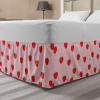 Ambesonne Strawberry Bed Skirt, Continuous Cartoon Style Simplistic Summer Time Strawberries Art, Elastic Bedskirt Dust Ruffle Wrap Around for Bedding Decor, Full, Rose Dark Pink and Green(Rose Dark Pink and Green)