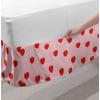 Ambesonne Strawberry Bed Skirt, Continuous Cartoon Style Simplistic Summer Time Strawberries Art, Elastic Bedskirt Dust Ruffle Wrap Around for Bedding Decor, Full, Rose Dark Pink and Green(Rose Dark Pink and Green)