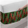 Ambesonne Strawberry Bed Skirt, Continuous Cartoon Style Simplistic Summer Time Strawberries Art, Elastic Bedskirt Dust Ruffle Wrap Around for Bedding Decor, Full, Rose Dark Pink and Green(Dark Coral Dark Green)