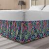 Ambesonne Strawberry Bed Skirt, Continuous Cartoon Style Simplistic Summer Time Strawberries Art, Elastic Bedskirt Dust Ruffle Wrap Around for Bedding Decor, Full, Rose Dark Pink and Green(Pink Blue)