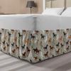 Ambesonne Strawberry Bed Skirt, Continuous Cartoon Style Simplistic Summer Time Strawberries Art, Elastic Bedskirt Dust Ruffle Wrap Around for Bedding Decor, Full, Rose Dark Pink and Green(Pale Sage Green)